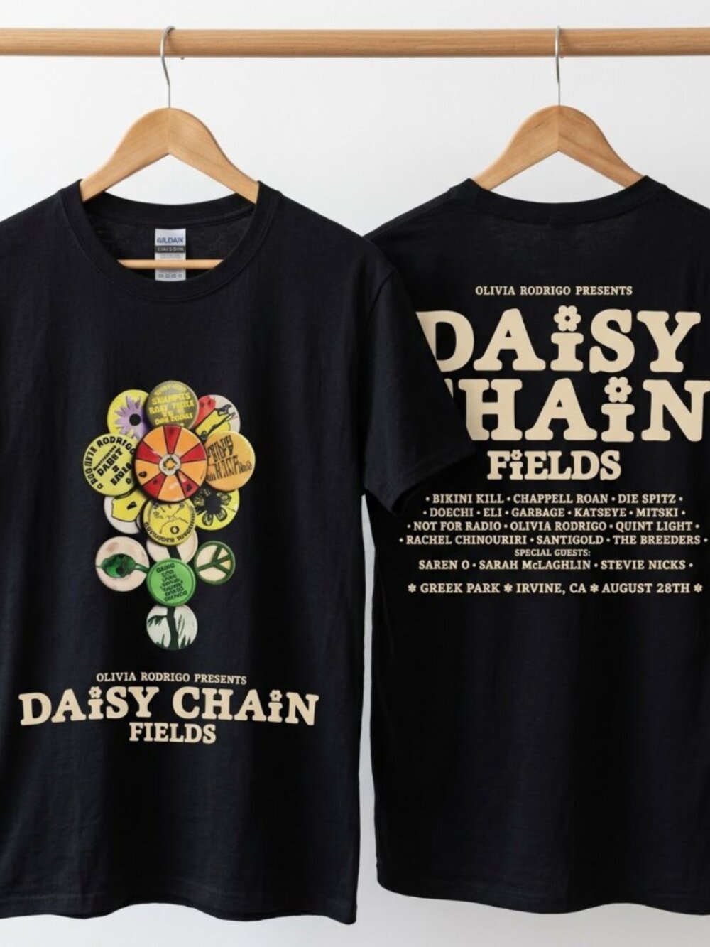 Olivia Rodrigo Daisy Chain Fields Festival T-Shirt Irvine CA 2026 Tour Reprint